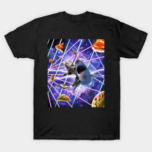 Selfie Cat Riding Shark, Space Rave, Pizza Taco Butterfly T-Shirt